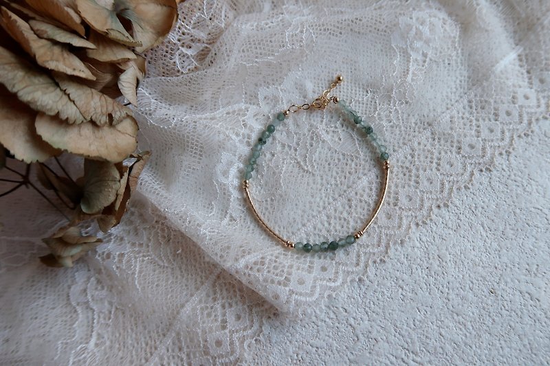 享受當下 - 14KGF 天然石飾品 綠髮晶 輕珠寶 禮物 - 手鍊/手鐲 - 半寶石 綠色