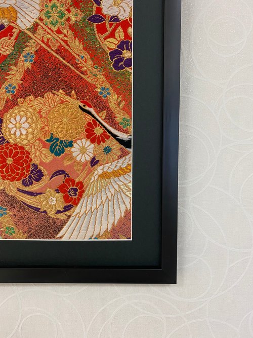 色打掛からつくるアートパネル vintage 刺繍着物 和モダン 和風