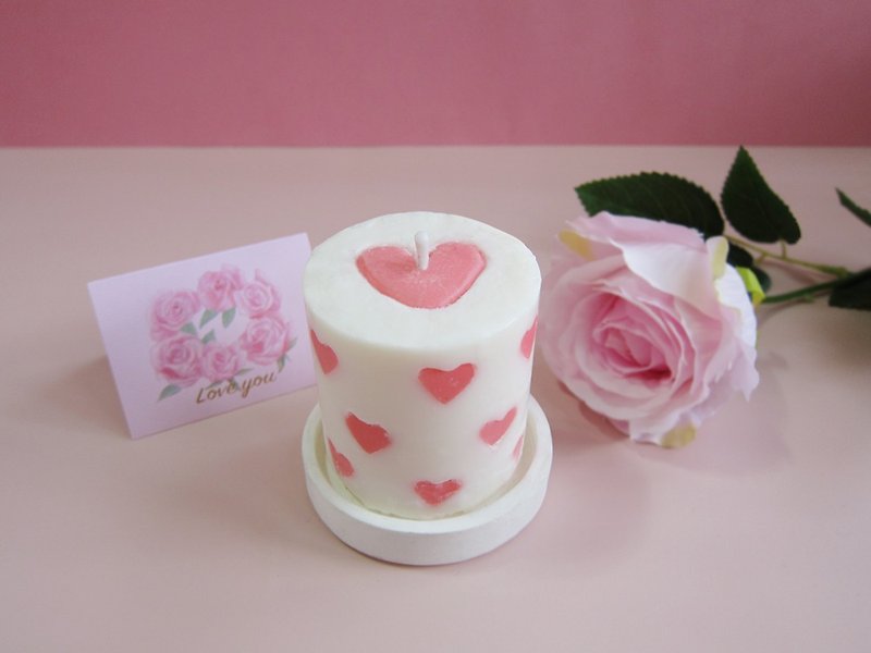 [Customized] Mosaic Love Cylindrical Scented Candle Gift Box - Candles & Candle Holders - Wax 