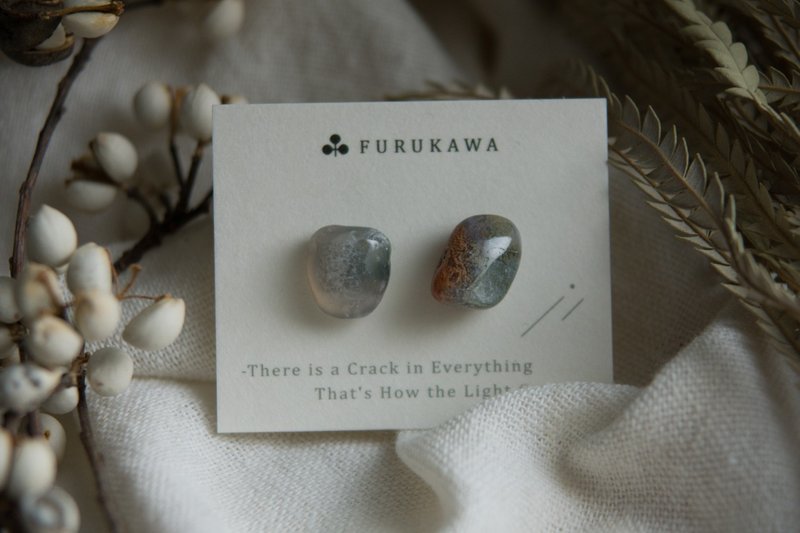 CRACK | 礦物系耳環 |  EARRINGS - 耳環/耳夾 - 玉石 綠色