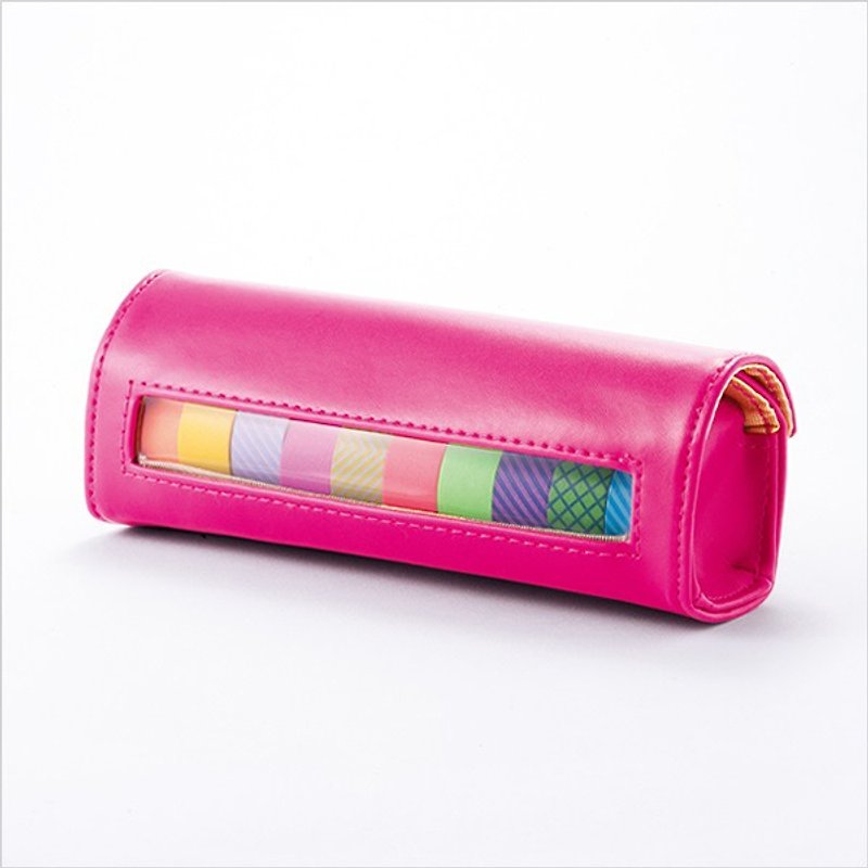 maste Pouch paper tape leather storage bag 【Pink (MST-PO01-PK)】 - มาสกิ้งเทป - หนังแท้ สึชมพู