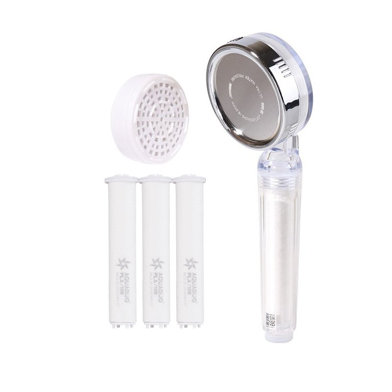 AQUADUO SF-580 Filter Showerhead Set with (2 ACF Head Filter and 4 PLA Filter) - Bathroom Supplies - Eco-Friendly Materials Transparent