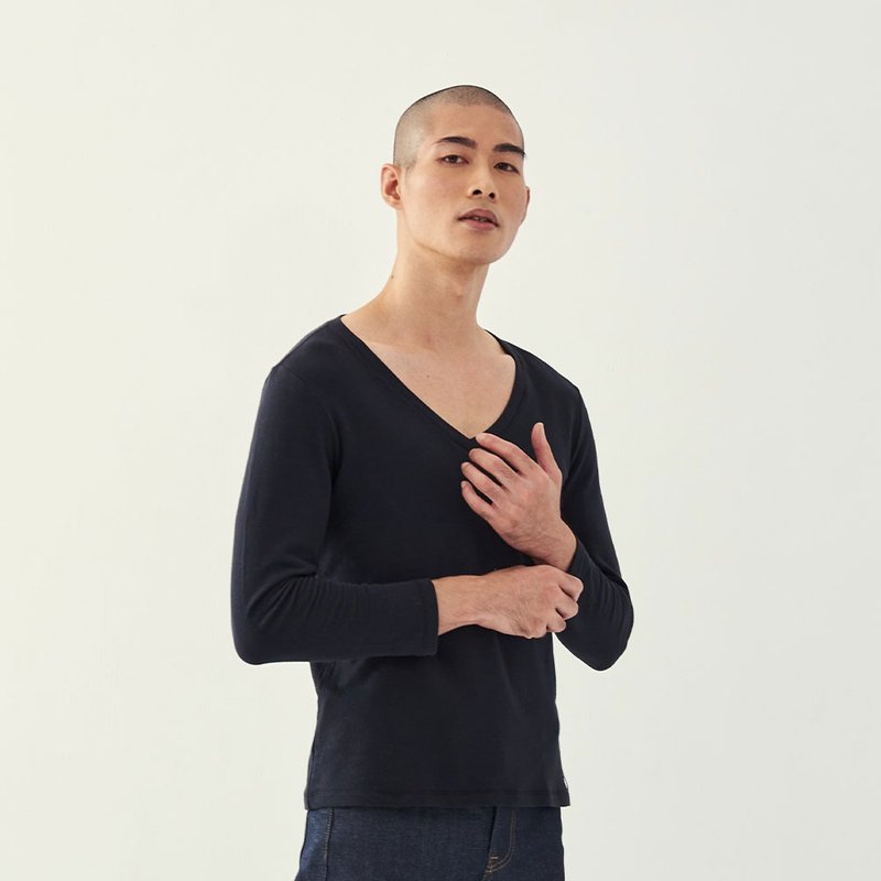 地表最強發熱衣-羽量燃燒長袖(男)-敏感肌服飾 - 男 T 恤 - 環保材質 