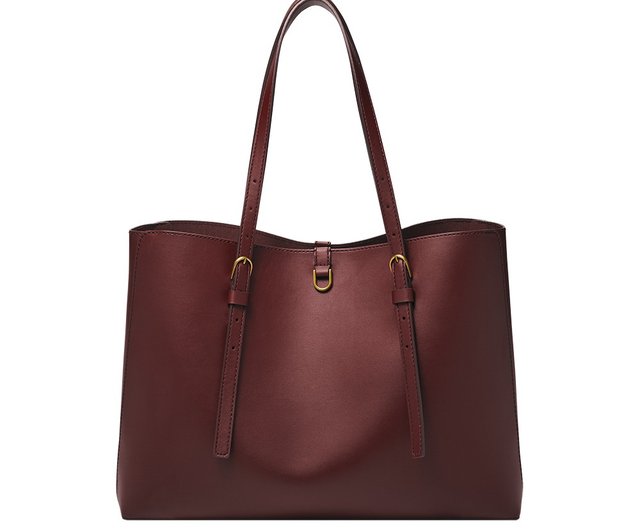 FOSSIL Kier Cactus Vegan Leather Tote Bag - Burgundy ZB1615609