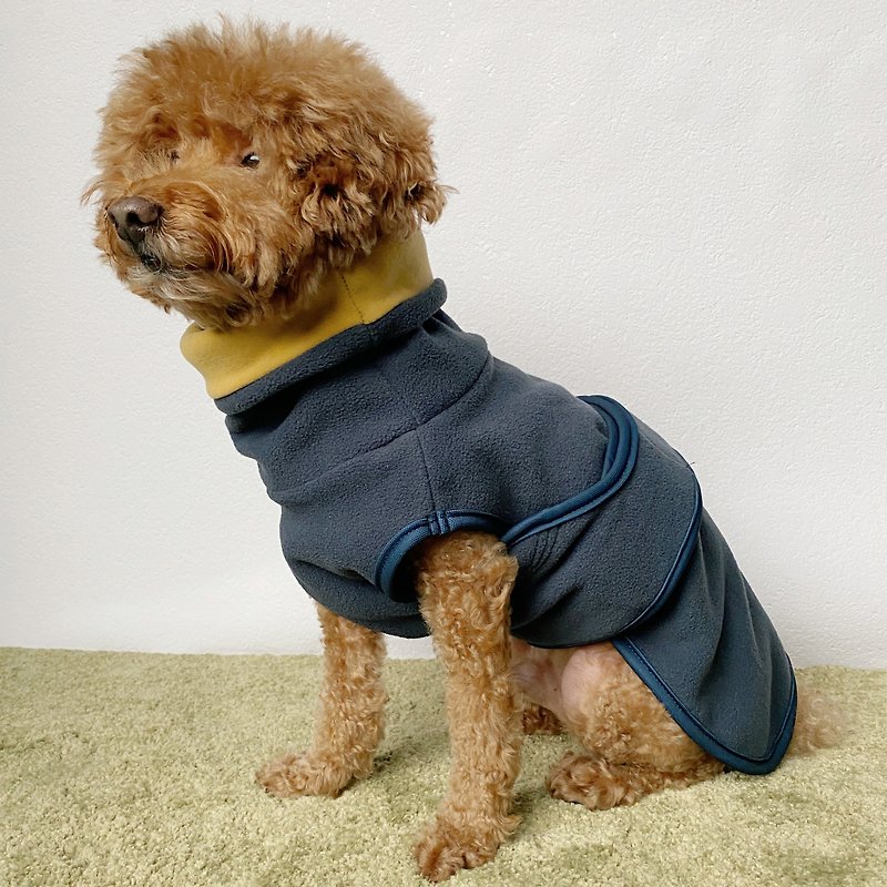 高領保暖衣TUR4(深夜藍)_S-6L 穿脫方便 材質舒適 台灣製造 - 寵物衣服 - 聚酯纖維 