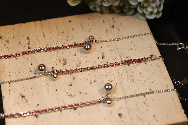 Miss Momo's Daily Life-Red Balance - Bracelets - Sterling Silver Red
