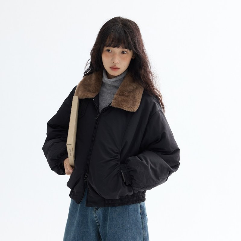 毛領夾克羽絨服|外套|兩色|冬款|Sora-1714 - 女大衣/外套 - 尼龍 多色