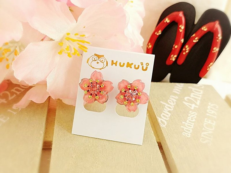 §HUKUROU§桜のイヤリング - ピアス・イヤリング - プラスチック 多色