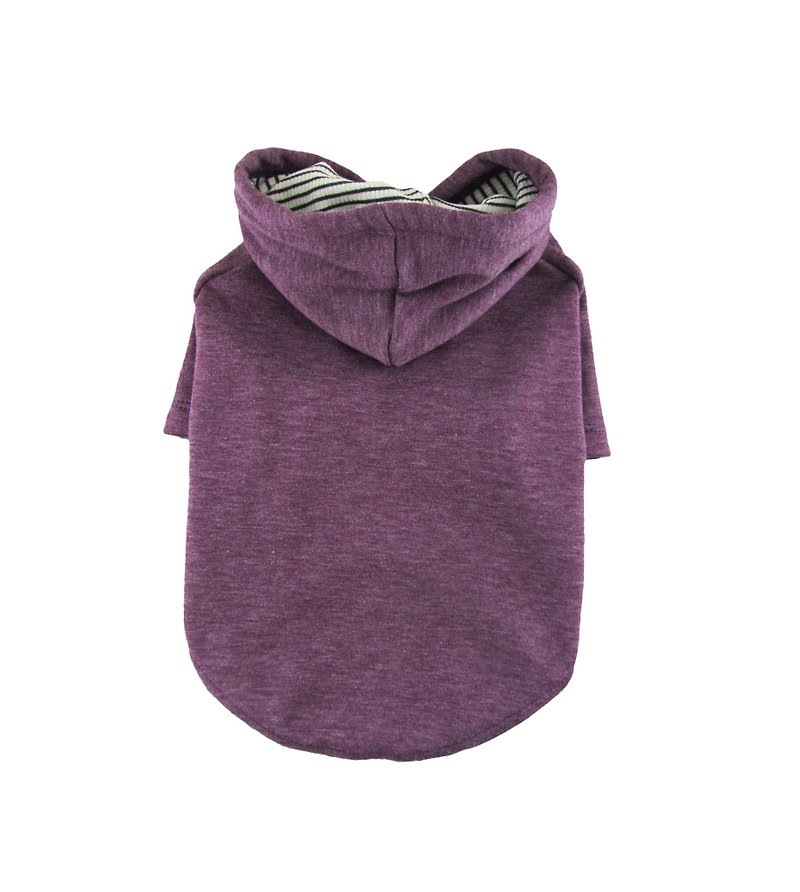 Super Soft Simple Purple Fleece Hooded Sweatshirt, Dog Apparel - ชุดสัตว์เลี้ยง - วัสดุอื่นๆ สีม่วง