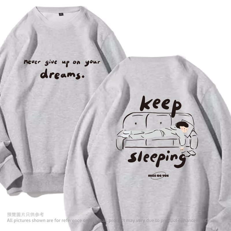 Miss Ng Yuk Keep Sleeping Sweater - เสื้อยืดผู้หญิง - ผ้าฝ้าย/ผ้าลินิน ขาว