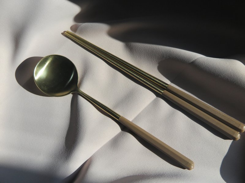 銅金可可棕餐具 |湯匙、筷子、餐具、禮物 - 刀叉/湯匙/餐具組 - 不鏽鋼 金色