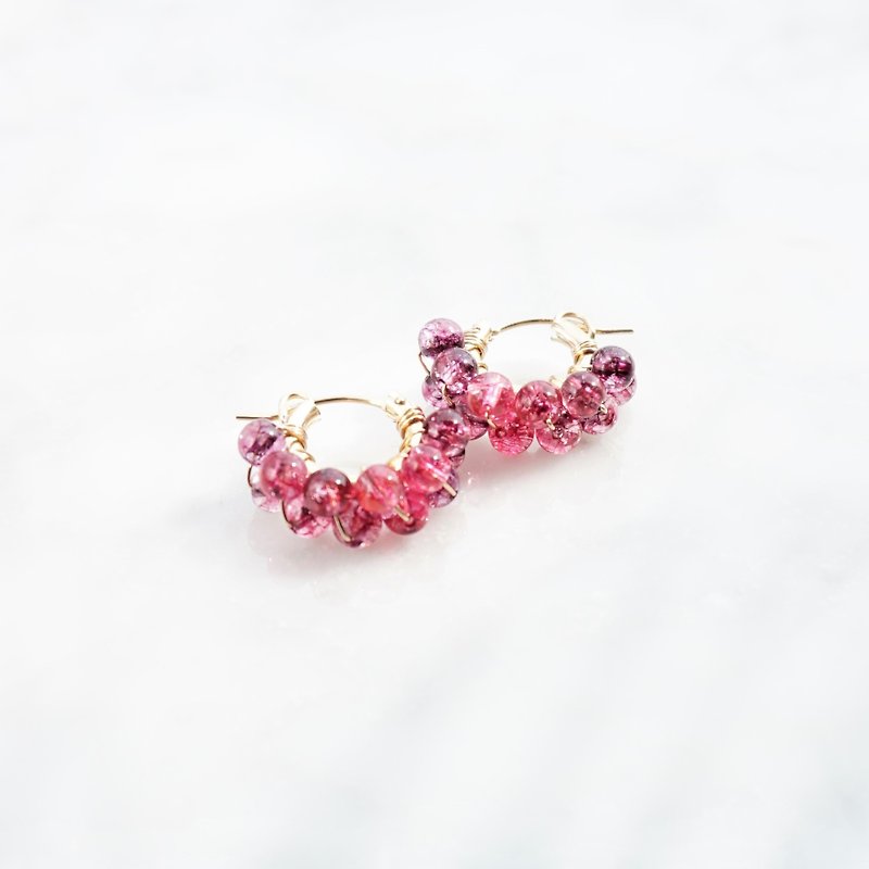 14kgf*Spring Jerry multicolored quartz pierced earrings / clip on earrings