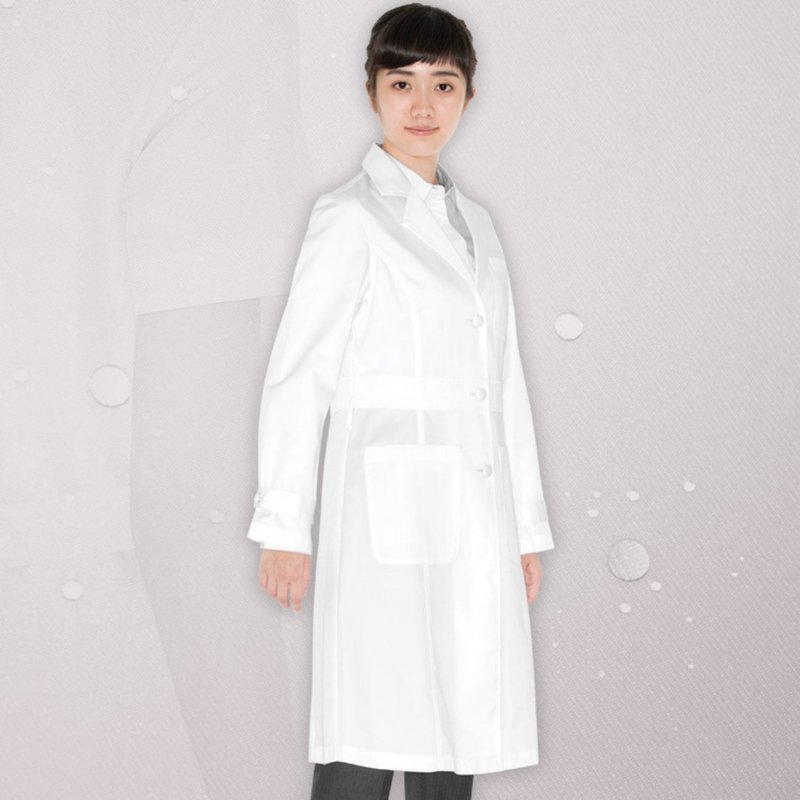 納米抗菌醫療級制服醫生袍中醫袍實驗室袍醫科生女裝短 - 女大衣/外套 - 聚酯纖維 白色