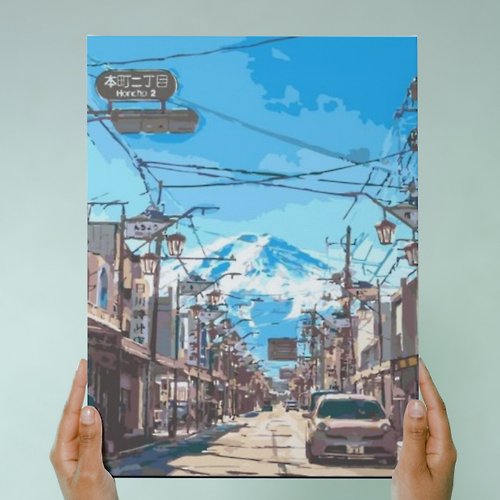 Manto【台灣製】數字油畫 富士山街景 創意數字油畫 【銷售排行榜 】
