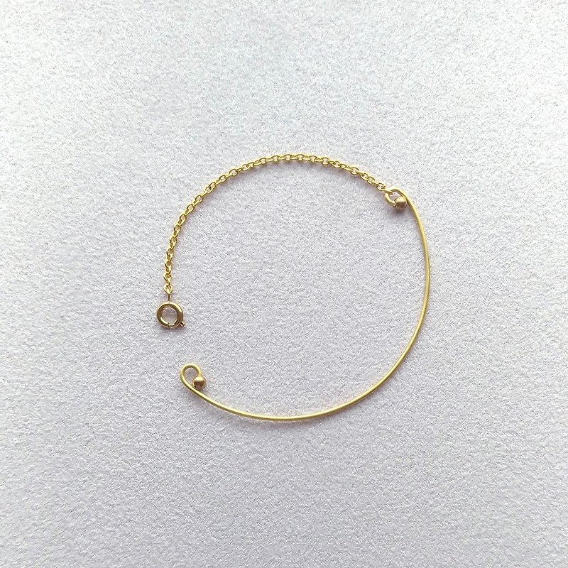 微笑曲線-黃銅手環 - 手鍊/手環 - 其他金屬 金色