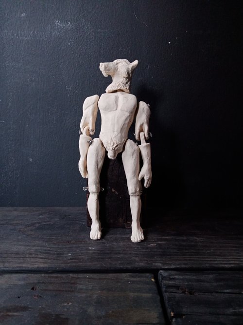 黑暗不足地獄商店 白月 (高24.2cm 手工公仔 陶偶 關節人偶)