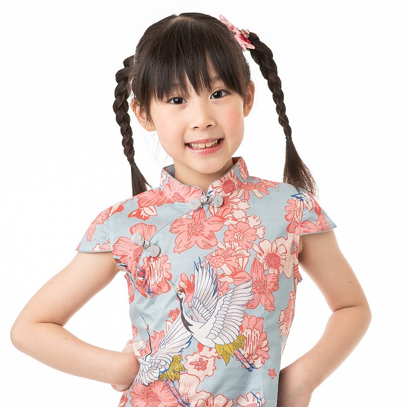子供のチャイナドレス古代スタイル四季QianheFurong - チャイナドレス - コットン・麻 ピンク