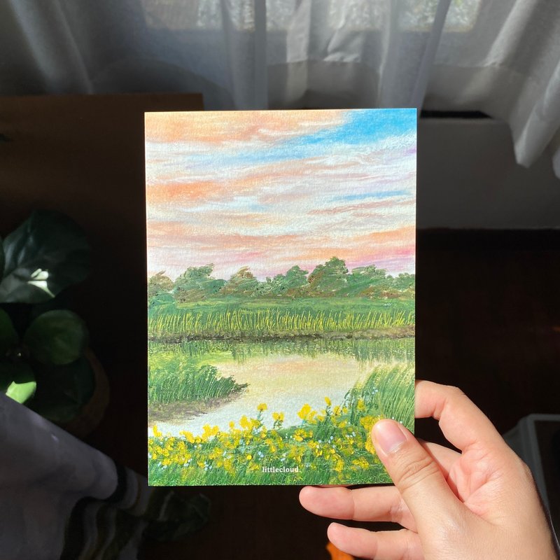 Little Pink Sky - Art print 5x7 - 卡片/明信片 - 紙 粉紅色