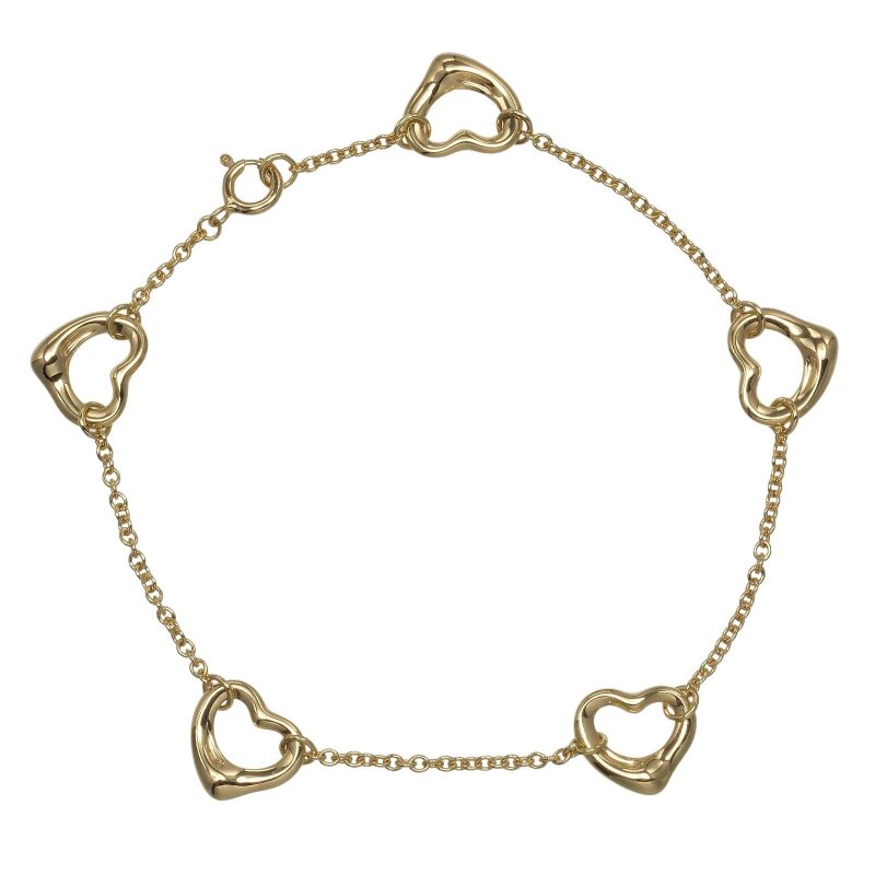 ティファニー TIFFANY&Co. オープンハート 5モチーフ ブレスレット 腕周り約18.5cm K18イエローゴールド 約6.35g レディース - 手鍊/手環 - 貴金屬 金色