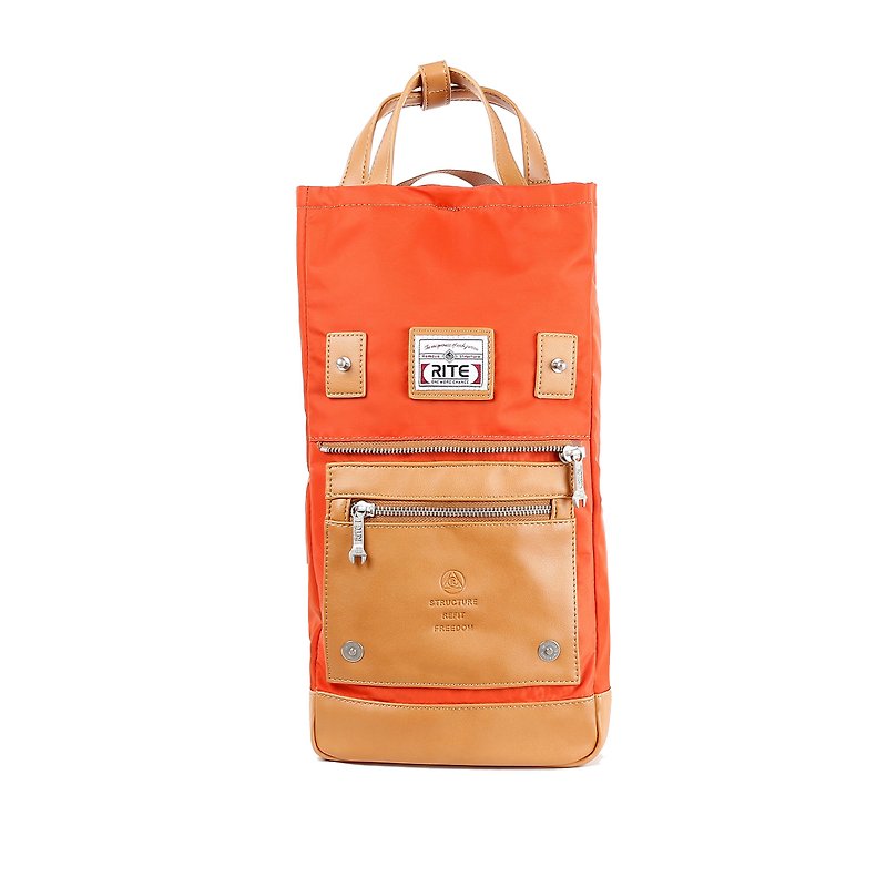 2016 Evolution version RITE twin package ║ flight bag x vintage bag (M) - Nylon Orange ║ - กระเป๋าแมสเซนเจอร์ - เส้นใยสังเคราะห์ สีส้ม