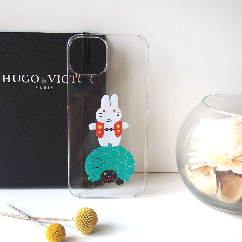 Clear Phone Case - Rabbit & Tortoise - - Phone Cases - Plastic Transparent