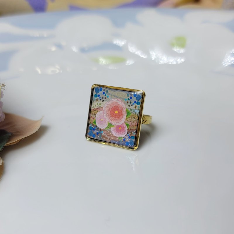 Beginning of Winter solar term tiles handmade ring badge pin - แหวนทั่วไป - ทองแดงทองเหลือง หลากหลายสี