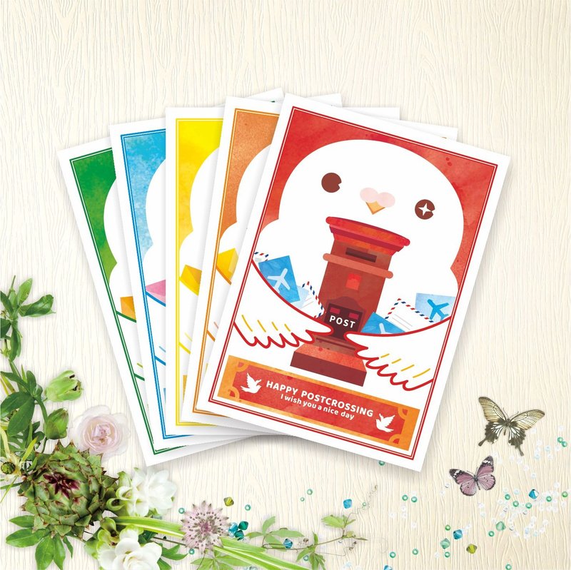 [Taiwan Design] Postcards - Pigeon Old Postbox - 5 types, 1 each - การ์ด/โปสการ์ด - กระดาษ 