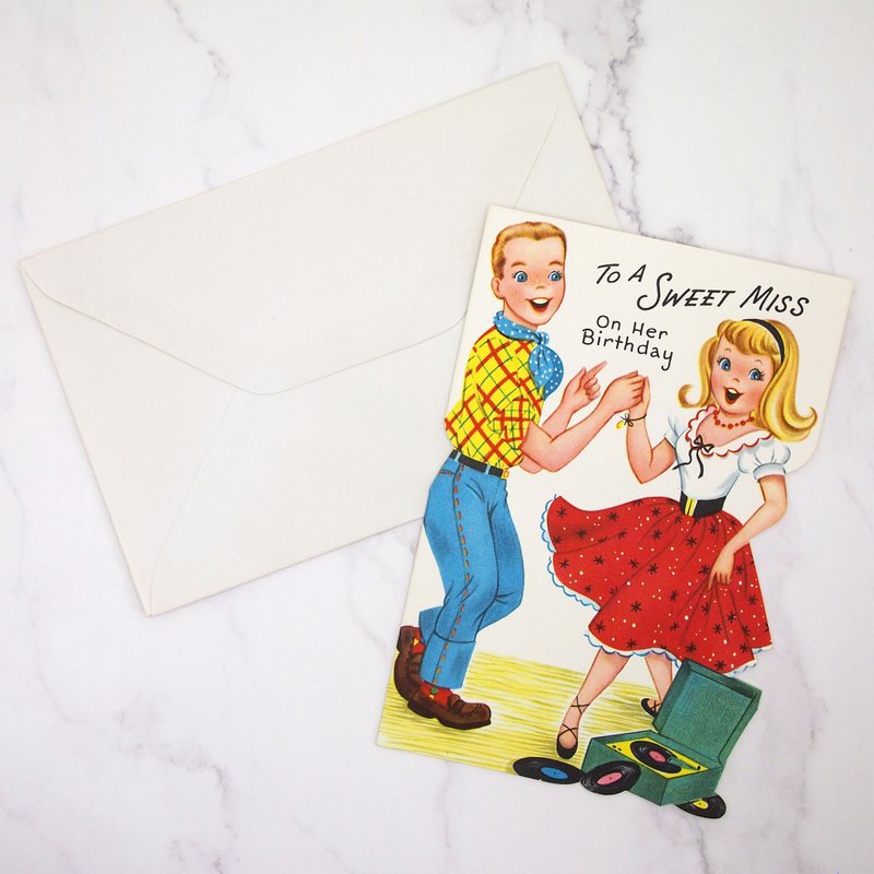 Vintage message card - การ์ด/โปสการ์ด - กระดาษ สีแดง