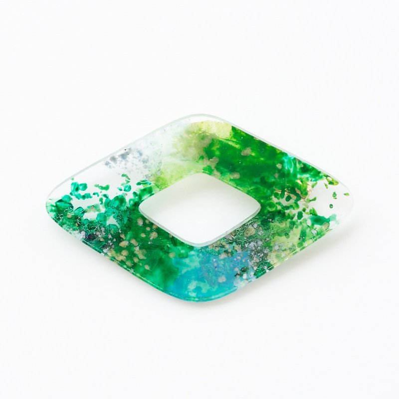 Picture brooch - Brooches - Acrylic Green