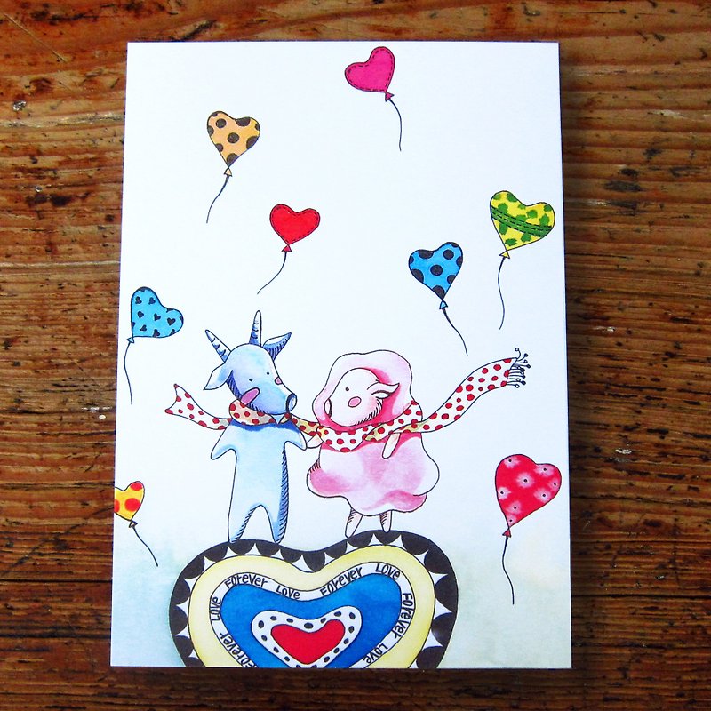 LOVE FOREVER_Postcard - Cards & Postcards - Paper Multicolor