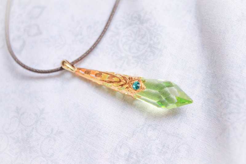 *Mi Luna Story*Sen Ling Crystal Necklace - Necklaces - Glass Green