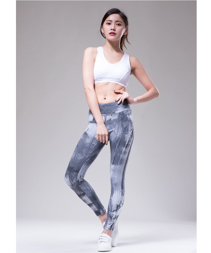 Aurora stretch tight yoga pants / splash ash - Women's Yoga Apparel - Other Man-Made Fibers Gray