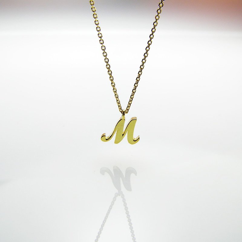 14K 18K K Gold Necklace Alphabet Necklace Fashion Necklace 13 Fonts - Necklaces - Precious Metals Yellow