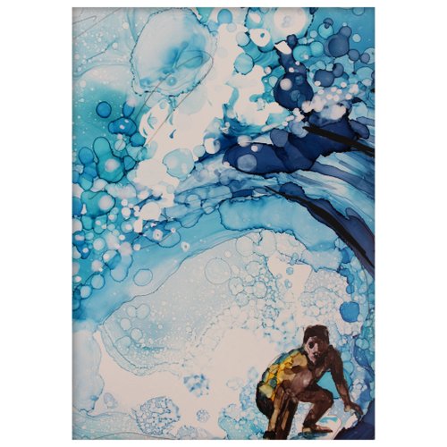 絵画ウィングサーフィンスポーツマンサーフ海の波手描き - ショップ