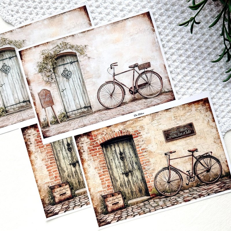 Z323 - 夢幻復古背景 - 貼紙 - 紙 