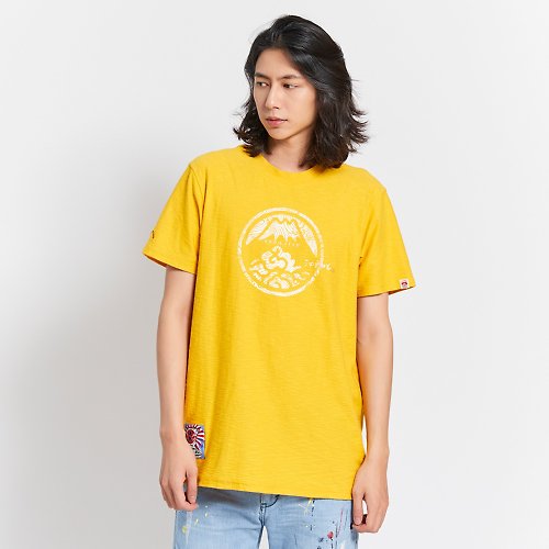 江戶勝 EDOKATSU 江戶勝 日系 大漁系列 富士山LOGO 短袖T恤-男款 (黃色) #上衣