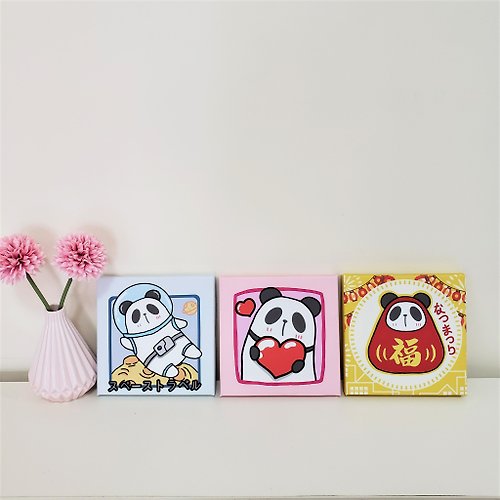QTPanda 香港原創設計 -熊貓 【數位印刷無框畫】無框畫|掛畫|油畫|壁飾