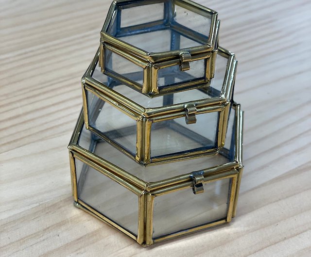 Buy, Hexagonal Brass Glass Box