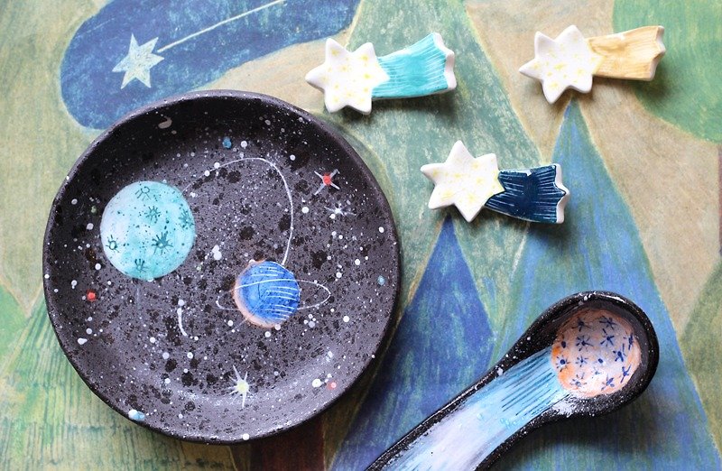 Star ⊙ Chopsticks holder - Pottery & Ceramics - Other Materials Blue