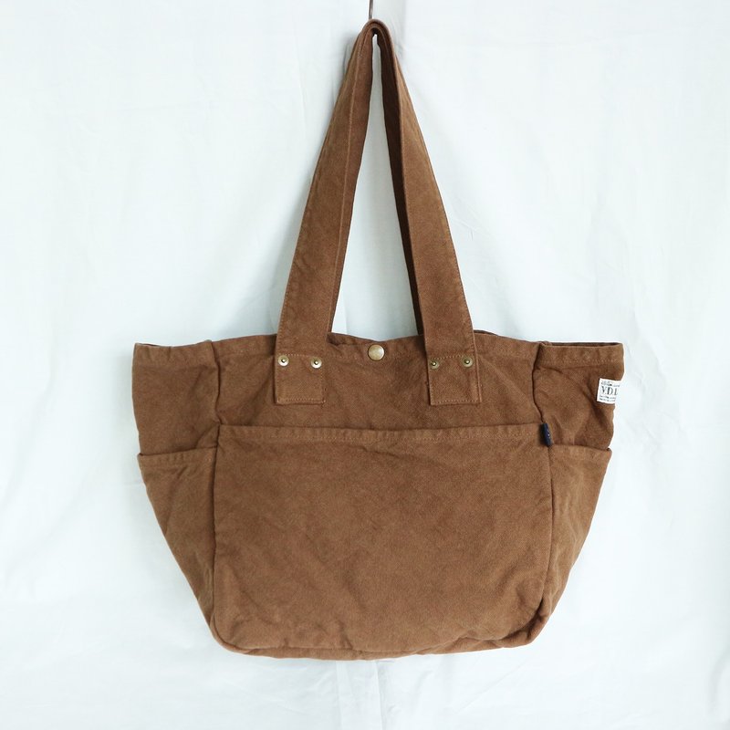 Work Tote Bag S [2024 Fall/Winter Limited Color: Chocolate] (VC-3S) - กระเป๋าถือ - ผ้าฝ้าย/ผ้าลินิน สีนำ้ตาล