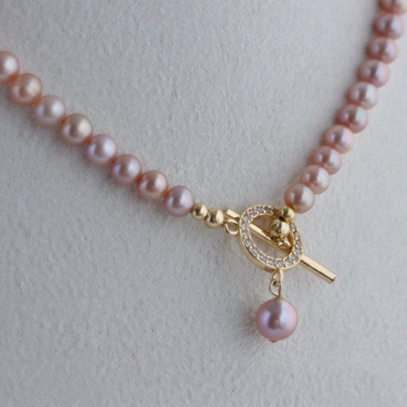 Timeless Classic-Pink Purple 5-5.5mm Pearl Necklace Freshwater Pearls - Necklaces - Pearl 