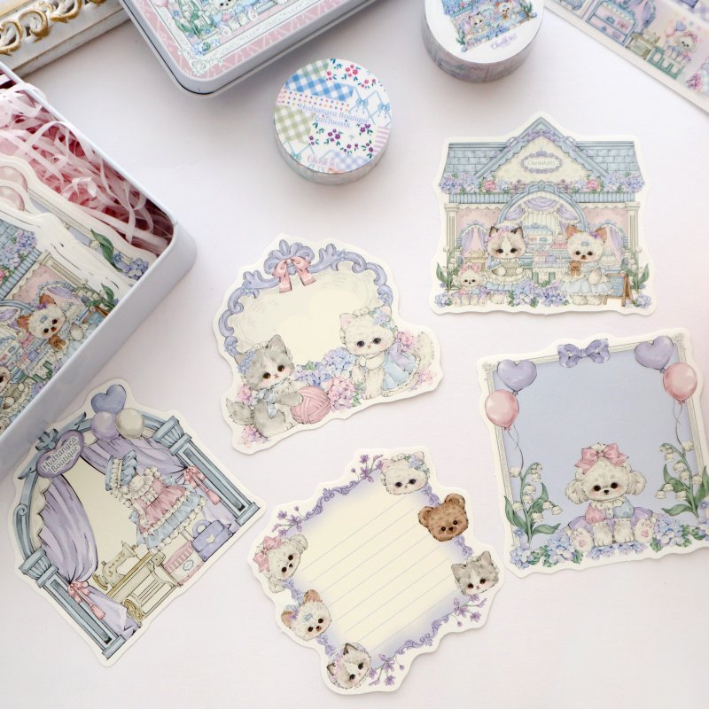 【Hydrangea Boutique アジサイ ブティック】紫陽花 ダイカットメモ　CHO317 - 便條紙/便利貼 - 紙 紫色