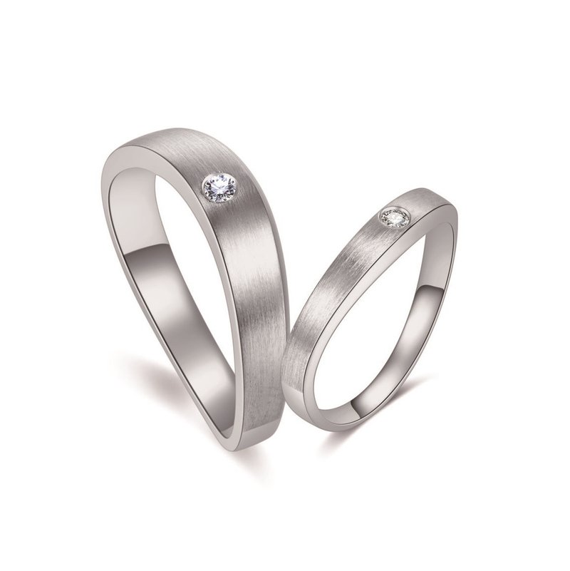 漂流遇愛 鑽石結婚對戒 - 戒指 - 其他金屬 