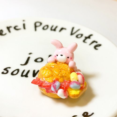 Mini Pie 手做飾品 草莓冰淇淋菠蘿麵包兔兔