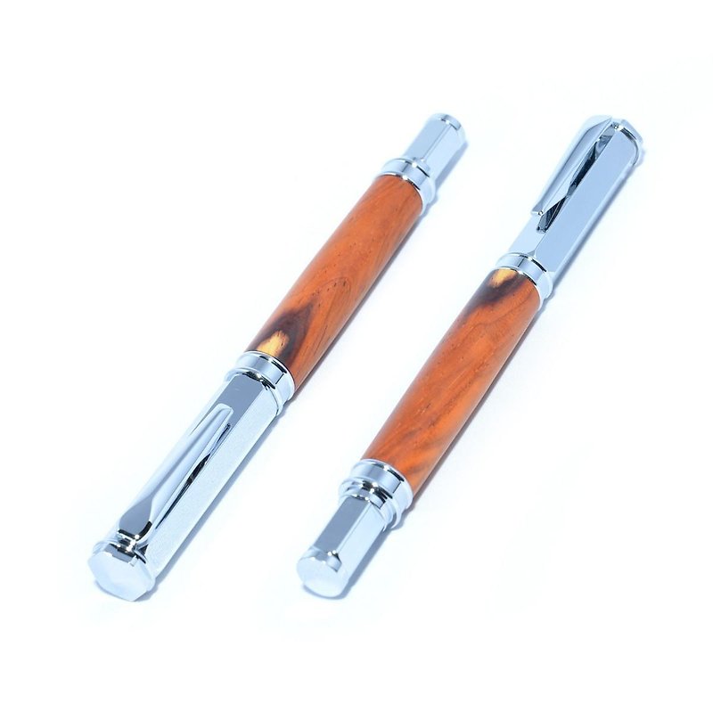 Wooden fountain pen (cocobolo; plating of chrome) (VF-C-COSP1) - Pencil Cases - Wood Orange