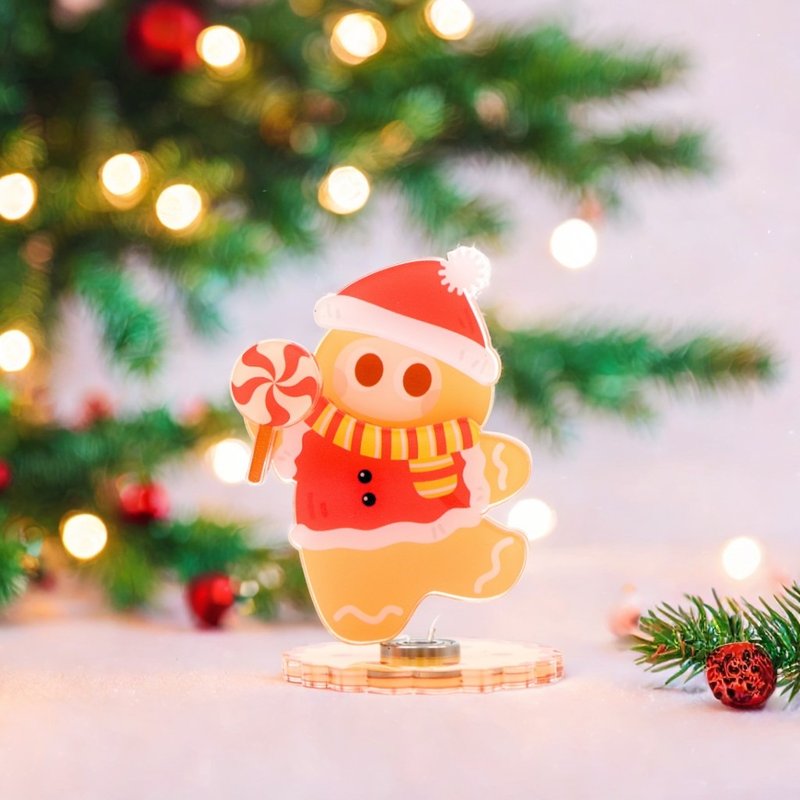 Christmas Magnetic Spinning Acrylic Standee - Dress-Up Gingerbread man - Items for Display - Plastic Multicolor