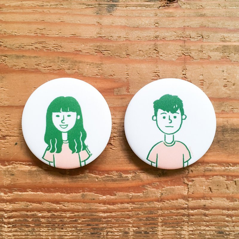 Let me paint your badge/custom badge/electric portrait painting/like face painting - Badges & Pins - Paper Green