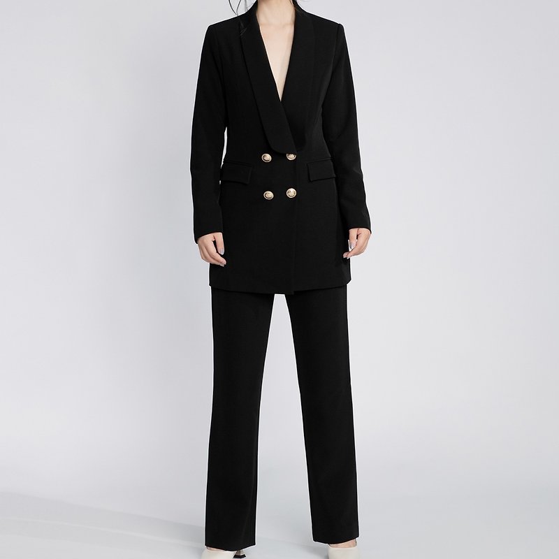 Black Fashion Professional Suit [CONTRAST Cards] - Other - Polyester Black