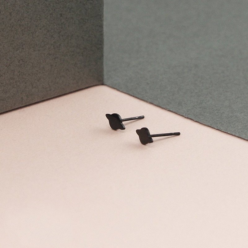 Mini Planetary Steel Earrings-Black Silver - Earrings & Clip-ons - Stainless Steel Black