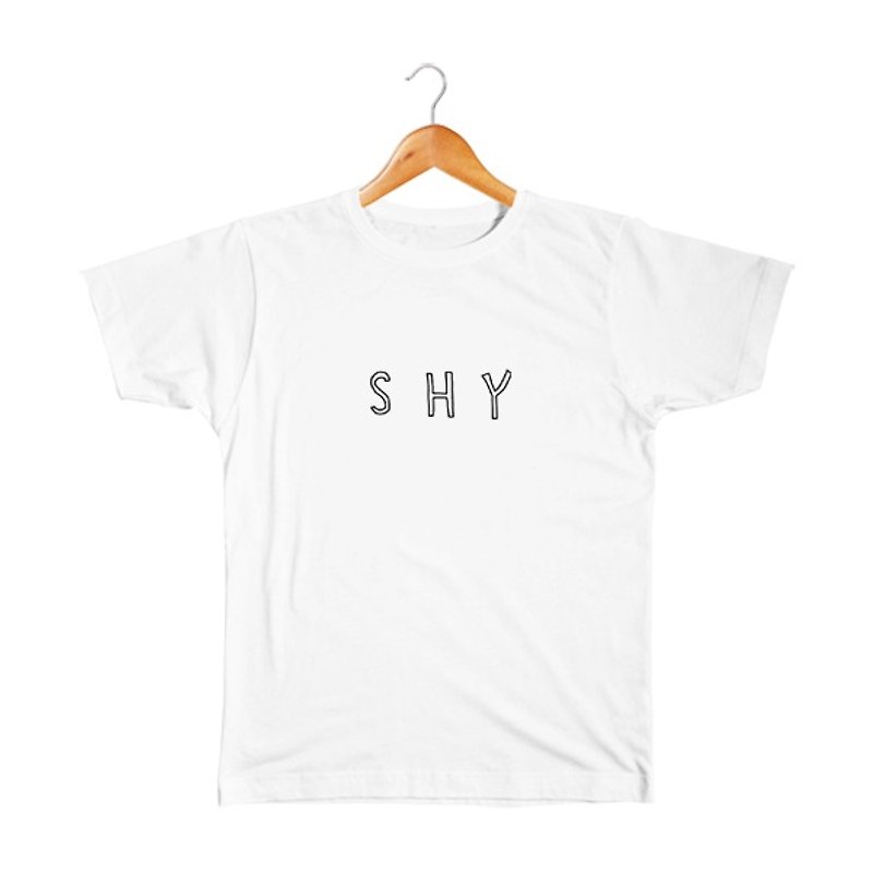 shy Kids T-shirt - เสื้อยืด - ผ้าฝ้าย/ผ้าลินิน ขาว